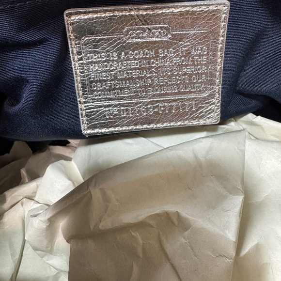 Coach Navy and Silver Backpack signature canvas school work - Picture 5 of 6